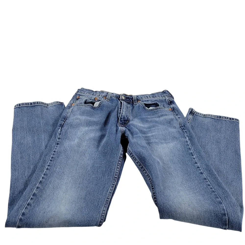 Levi Strauss 505 Mens Blue Wash Denim Jeans‎ W32 L34 Straight Fit
